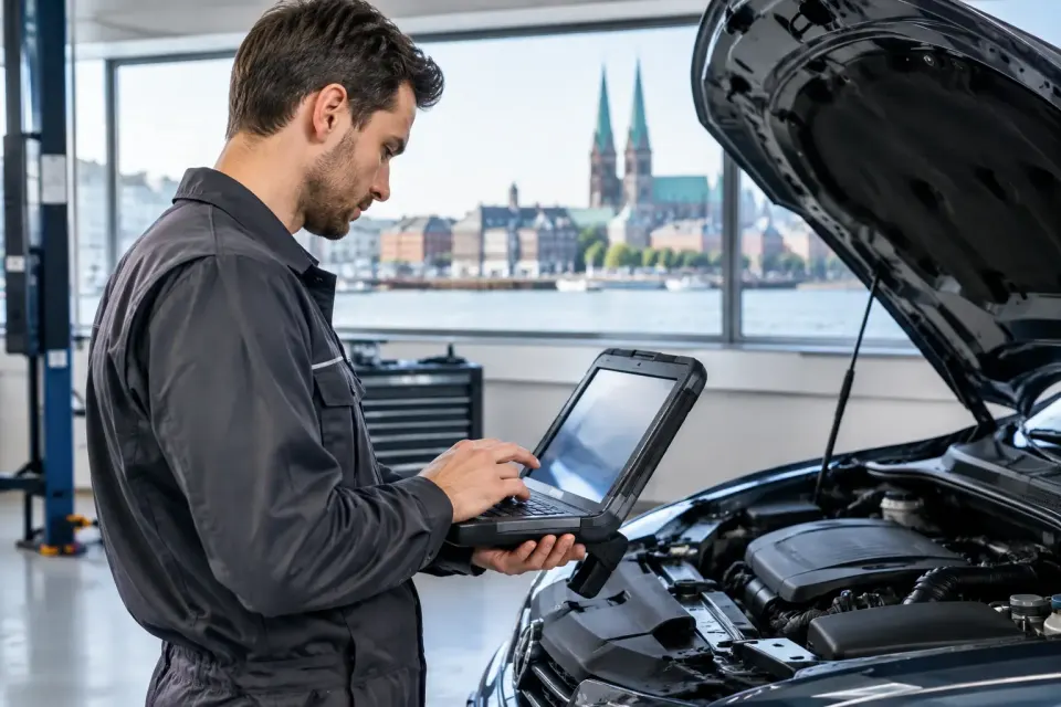 Fahrzeugdiagnose in Bremen präzise durchführen – Symbolbild (KI-generiert)